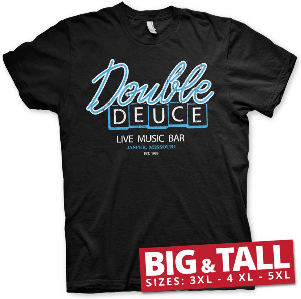 Road House Double Deuce Live Bar Big & Tall T-Shirt Black