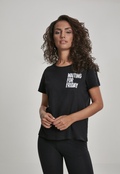 Mister Tee Female Shirt Ladies Waiting For Friday Box Tee Black