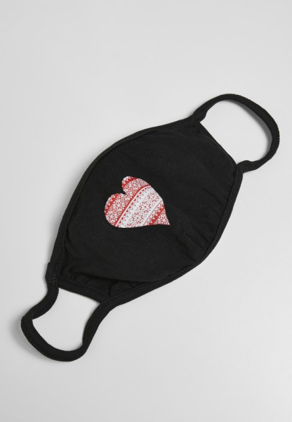 Urban Classics Mundschutz Christmas Heart Face Mask Black