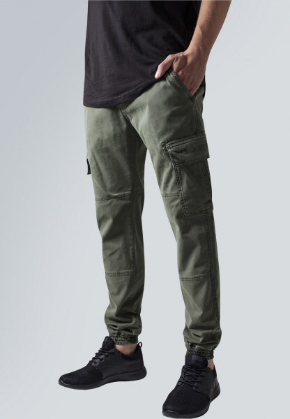 Urban Classics Trousers Washed Cargo Twill Jogging Pants Black