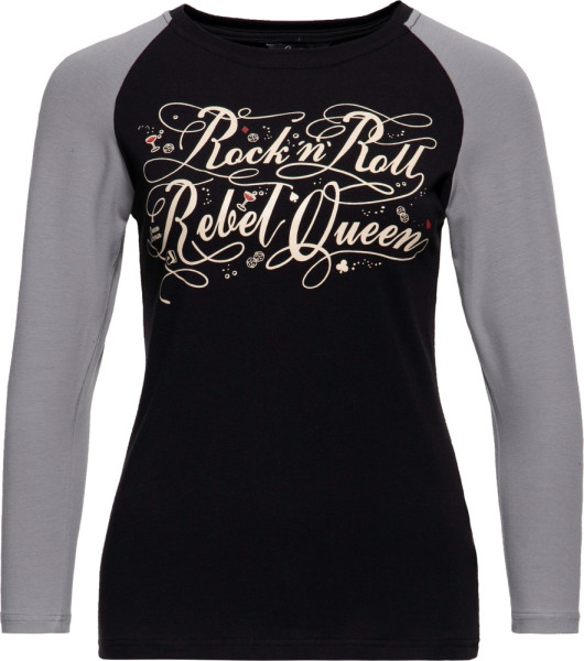 Queen Kerosin Damen Basic Longsleeve "Rock'N'Roll" QKI32002