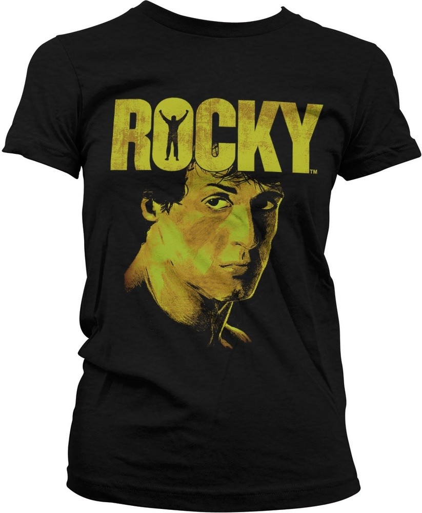 Rocky Sylvester Stallone Girly Tee Damen T-Shirt Schwarz - Damen