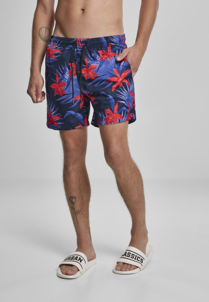 Urban Classics Swim Shorts Pattern Swim Shorts Blue/Red