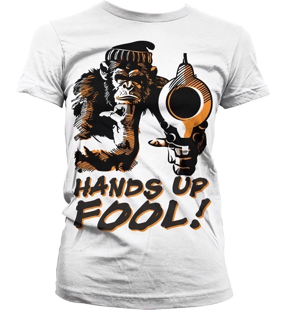 Hybris Hands Up Fool! Girly Tee Damen T-Shirt Weiß - Damen