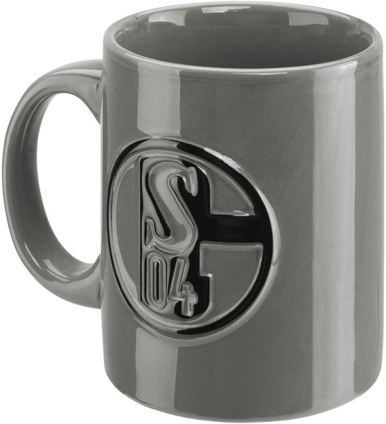 FC Schalke 04 S04 Kaffeebecher Relief Anthrazit Fussball Blau