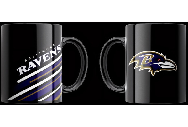 Baltimore Ravens Tasse „Stripes“ 330ml American Football NFL Lila