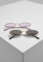 Urban Classics Sonnenbrille Sunglasses Palma 2-Pack gold/black+silver/lilac