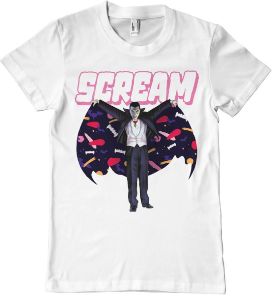 Universal Monsters Dracula Scream T-Shirt White