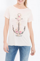 King Kerosin Female Shirt Anchor Nude White