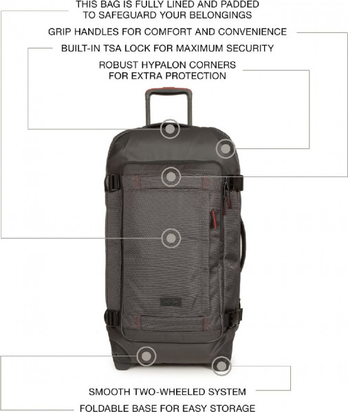 Eastpak Tasche / Wheeled Luggage Tranverz Cnnct CNNCT Accent Grey-121 L