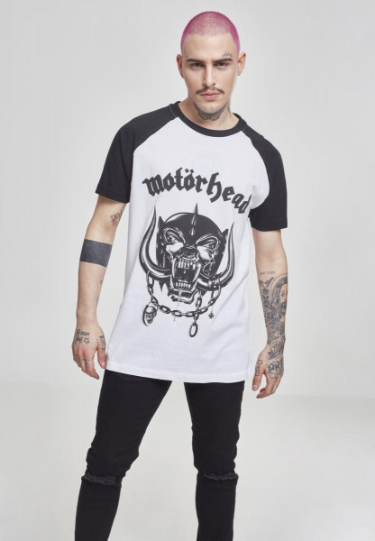 Merchcode T-Shirt Motörhead Everything Louder Raglan Tee White/Black