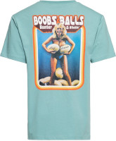King Kerosin Boobs & Balls T-Shirt mit Oldschool-Print Blau
