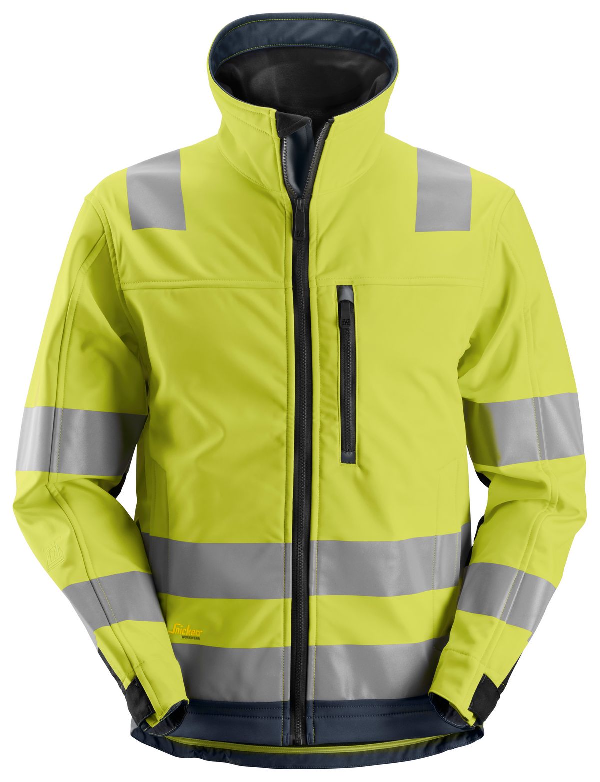 Snickers AllroundWork Hi-Vis Softshell Arbeitsjacke, Kl. 3, EN 20471 HV-Gelb-Blau - Herren / Unisex