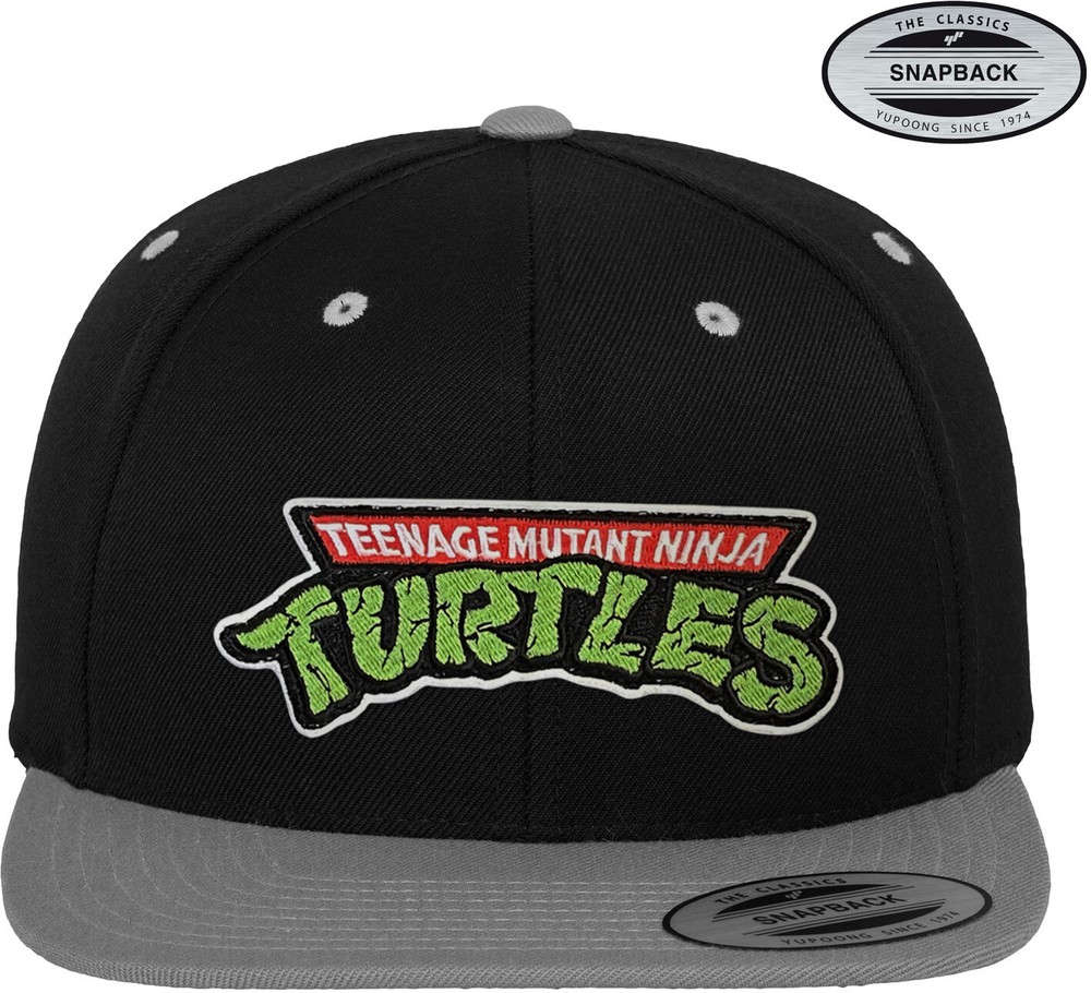 Teenage Mutant Ninja Turtles TMNT Logo Premium Snapback Cap Schwarz-Dark-Grau - Herren / Unisex