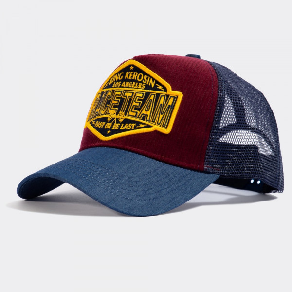 King Kerosin Trucker Cap mit Cord-Front 280319 Weinrot