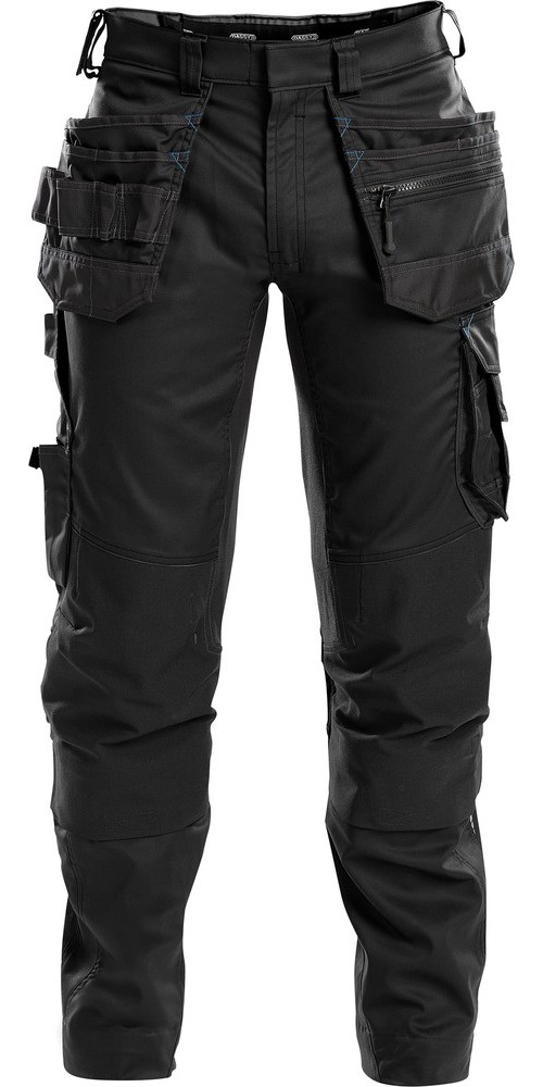 Dassy Arbeitshose mit Stretch, Holstertaschen und Kniepolstertaschen FLUX PESCO41 Schwarz - Herren / Unisex