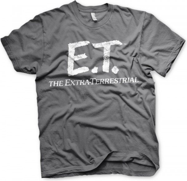 E.T. Extra-Terrestrial Distressed Logo T-Shirt Dark-Grey