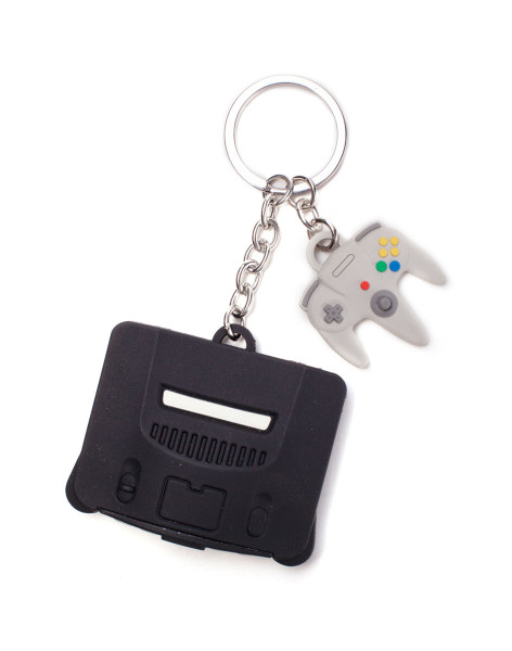 Nintendo Keychains Nintendo - Nintendo 64 & Controller 3D Rubber Keychain Multicolor