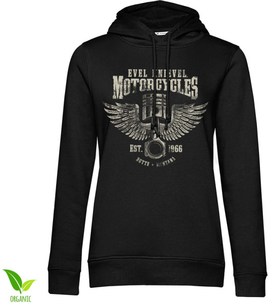 Evel Knievel Motorcycles Girls Hoodie Damen Black