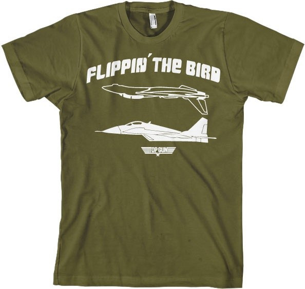 Top Gun Flippin' The Bird T-Shirt Olive