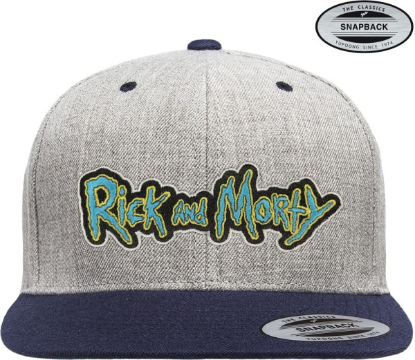 Rick And Morty Premium Snapback Cap Heather-Grey-Navy
