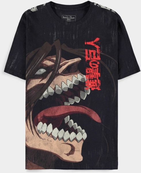 Attack on Titan - Loose Fit AOP - Men's Short Sleeved T-shirt Black