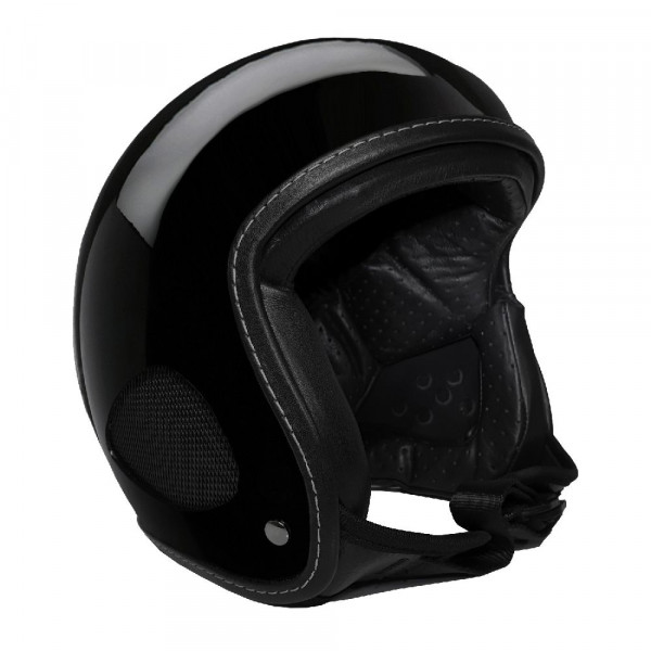 Bores Helm SRM Slight 4 Finale Jethelm mit Leder Innenfutter glänzend Schwarz