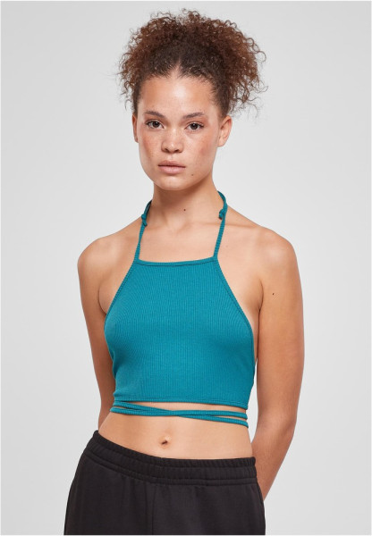 Urban Classics Damen Ladies Rib Trapeze Cropped Top
