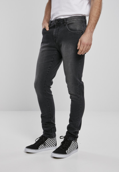 Urban Classics Hose Slim Fit Zip Jeans Real Black Washed