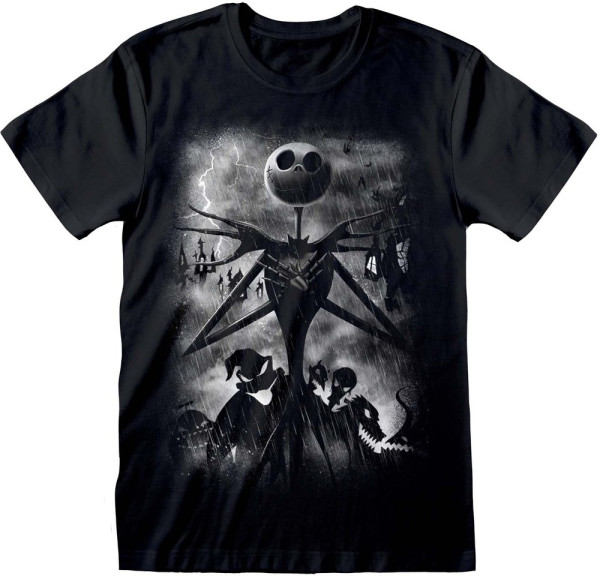 Nightmare Before Christmas - Stormy Skies T-Shirt Black