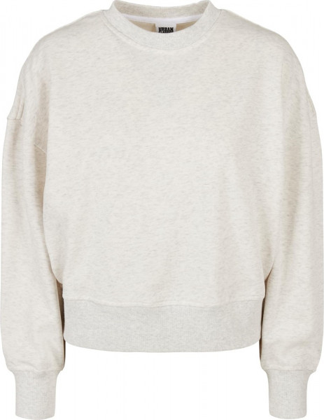 Urban Classics Damen Ladies Oversized Rainbow Crewneck Lightgrey