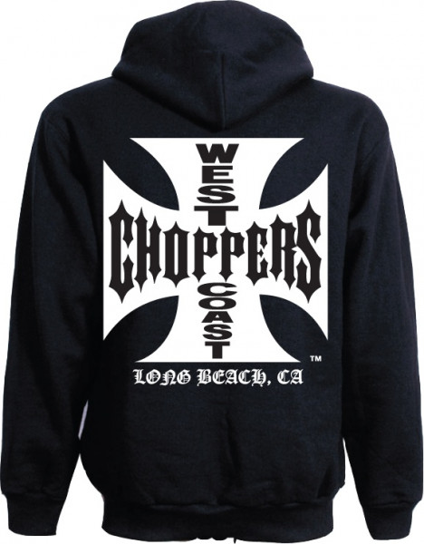 WCC West Coast Choppers Hoodie Iron Cross Zipper schwarz