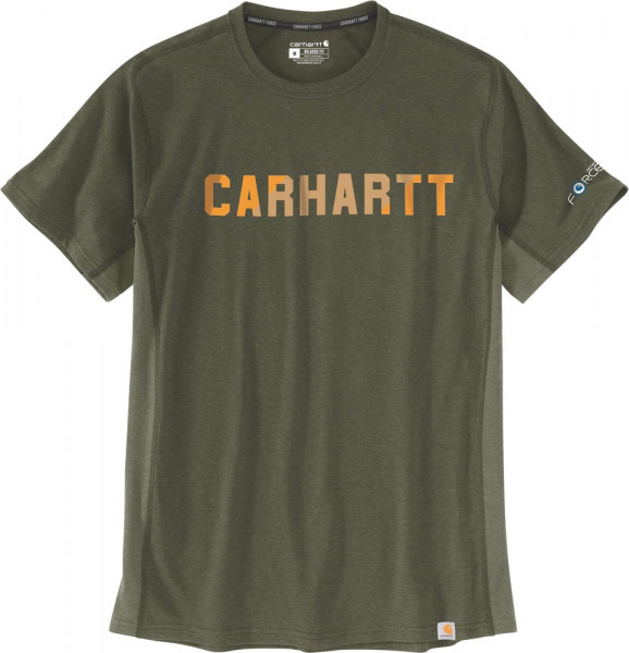 Carhartt Force Flex Block Logo T-Shirts S/S Basil Heather