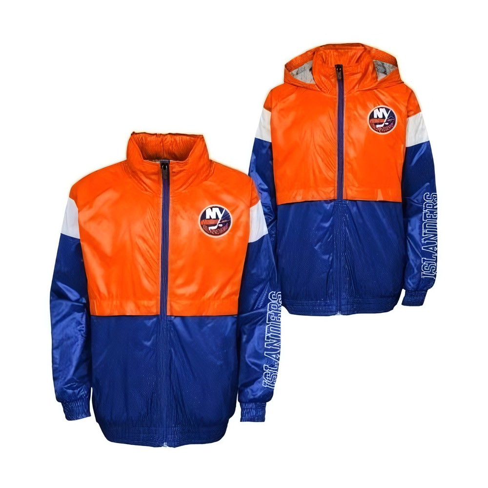 Outerstuff Jungen Sportartikel Kinder Jacke GOAL LINE STANCE FZ WINDBREAKE NEW YORK ISLANDERS BL 159 - Herren / Unisex