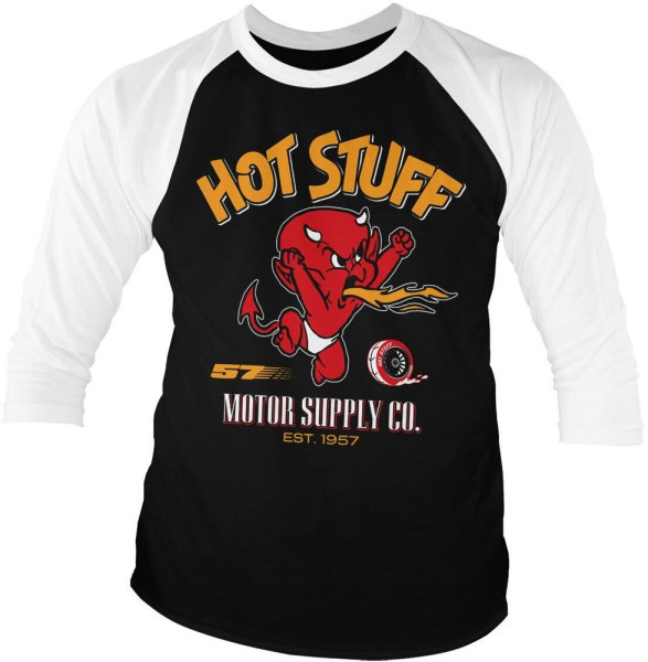Hot Stuff Motor Supply Co Baseball 3/4 Sleeve Tee UV-19-HS001-H43-12