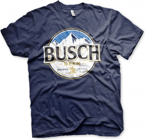 Busch Beer Vintage Label T-Shirt Navy