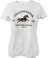 Yellowstone Dutton Ranch Montana Girly Tee Damen T-Shirt White Yellowstone Dutton Ranch Montana Girly Tee Damen T-Shirt White
