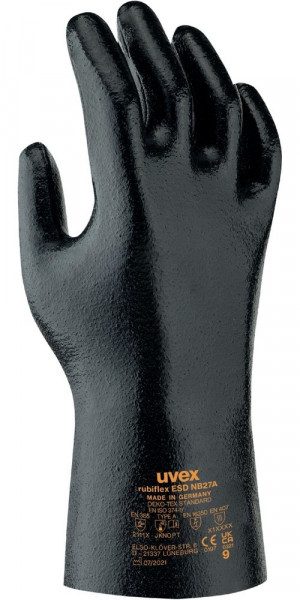 Uvex Handschuhe Rubiflex Esd 10 Paar Schwarz