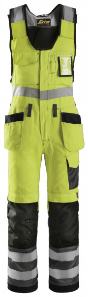 Snickers Hi-Vis Kombi-Arbeitshose m. Holstertaschen, Kl. 2, EN 14404, 20471 HV-Gelb-Anthrazit