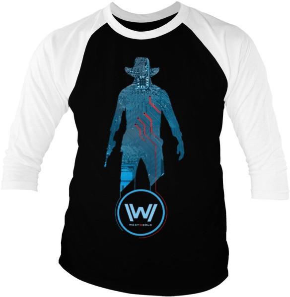 Westworld Blue Circuit Cowboy Baseball 3/4 Sleeve Tee WB-19-WESTW004-H59-4