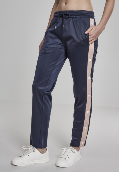 Urban Classics Damen Hose Ladies Button Up Track Pants Navy/Lightrose/White