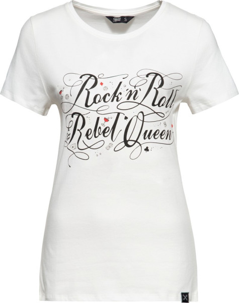 Queen Kerosin Damen Rock'n Roll Rebel Queen Classic T-Shirt Weiß