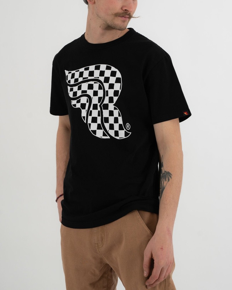 Riding Culture by Rokker T-Shirt Checkerboard Schwarz - Herren / Unisex