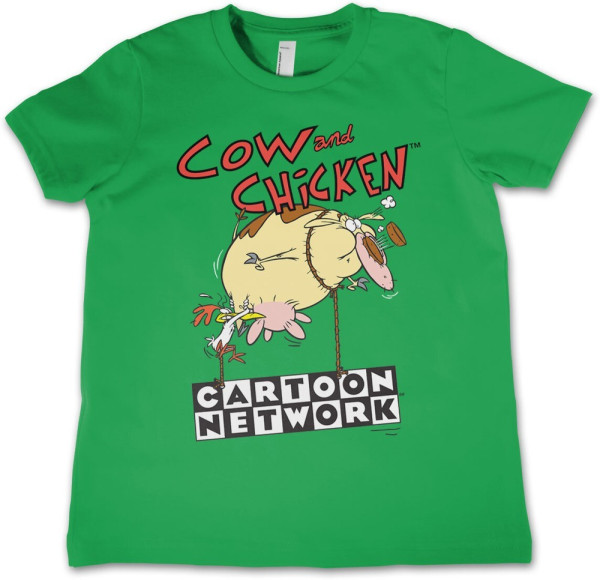 Cow And Chicken Balloon Kids T-Shirt Green