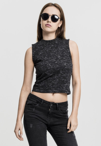 Urban Classics Female Shirt Ladies Space Dye Top Black/White