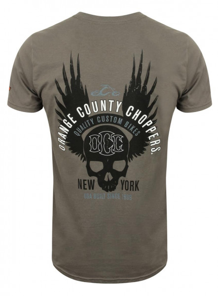 OCC Orange County Choppers T-Shirt Winged Skull Grey