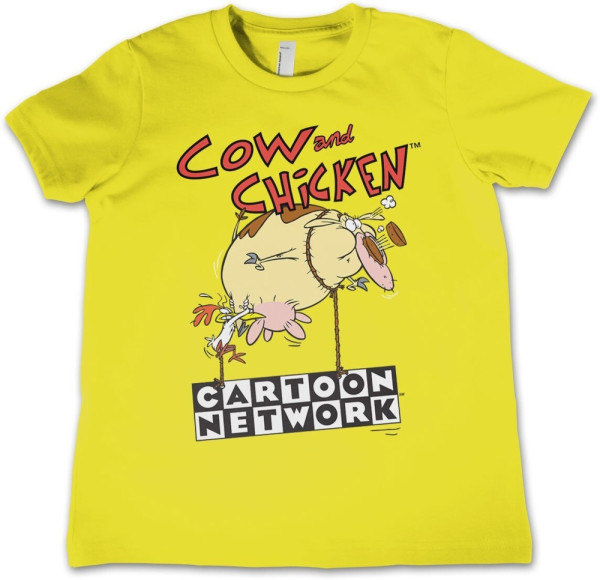 Cow And Chicken Balloon Kids T-Shirt Yellow