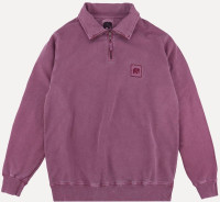 Trendsplant Sweater Sauce Loopback Pigment Dyed Half Zip Sweater Garnacha Red