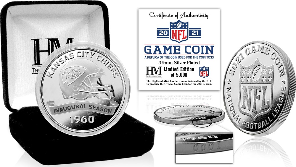 Kansas City Chiefs Game Coin American Football NFL Silver Kansas City Chiefs Game Coin American Football NFL Silver