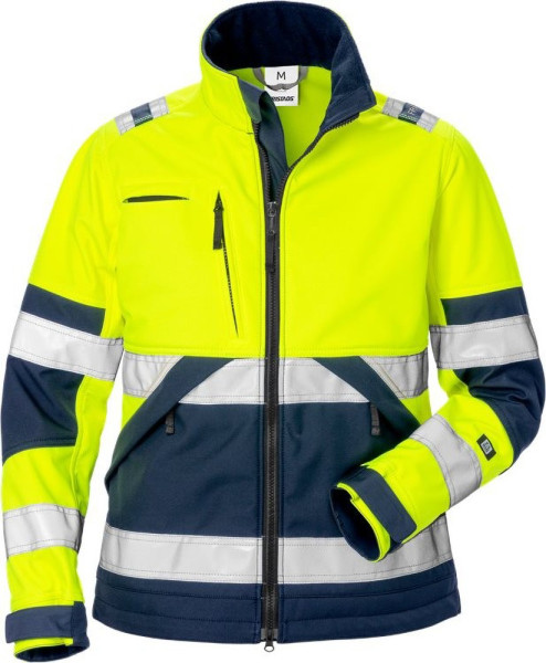 Fristads Warnschutz-Jacke High Vis Softshell-Jacke Damen Kl. 2 4183 WYH Warnschutz-Gelb/Marine